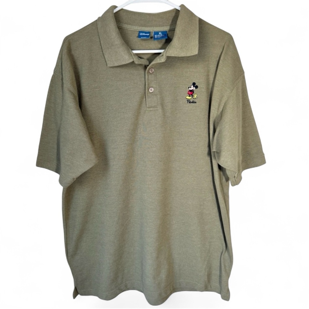 Disney World Vintage Men’s Polo Shirt Size XL Florida Green Embroidered Mickey